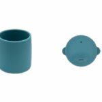 Copo de silicone com tampa e palhinha