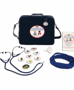 Kit Oral & Nasal Listener: maletín, dos auriculares tipo fonendo, fichas con fotos, embudo, tubo azul y manual