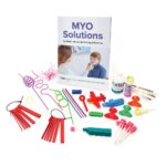 Programa MyoSolutions de TalkTools: libro con bloques de mordida, pajitas, trompetas, flautas nasales y pompas