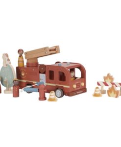 Set camión de bomberos de madera