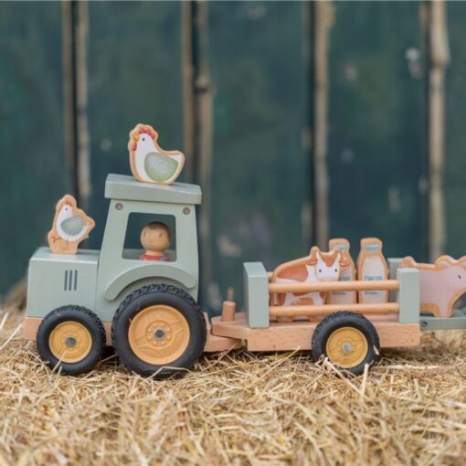 Tractor de madera con remolque - Pequeña granja - Image 2