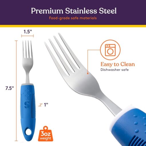 Cubiertos ergonómicos con mango ancho antideslizante – Set de 5 piezas - Image 4