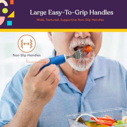 Cubiertos ergonómicos con mango ancho antideslizante – Set de 5 piezas - Image 2