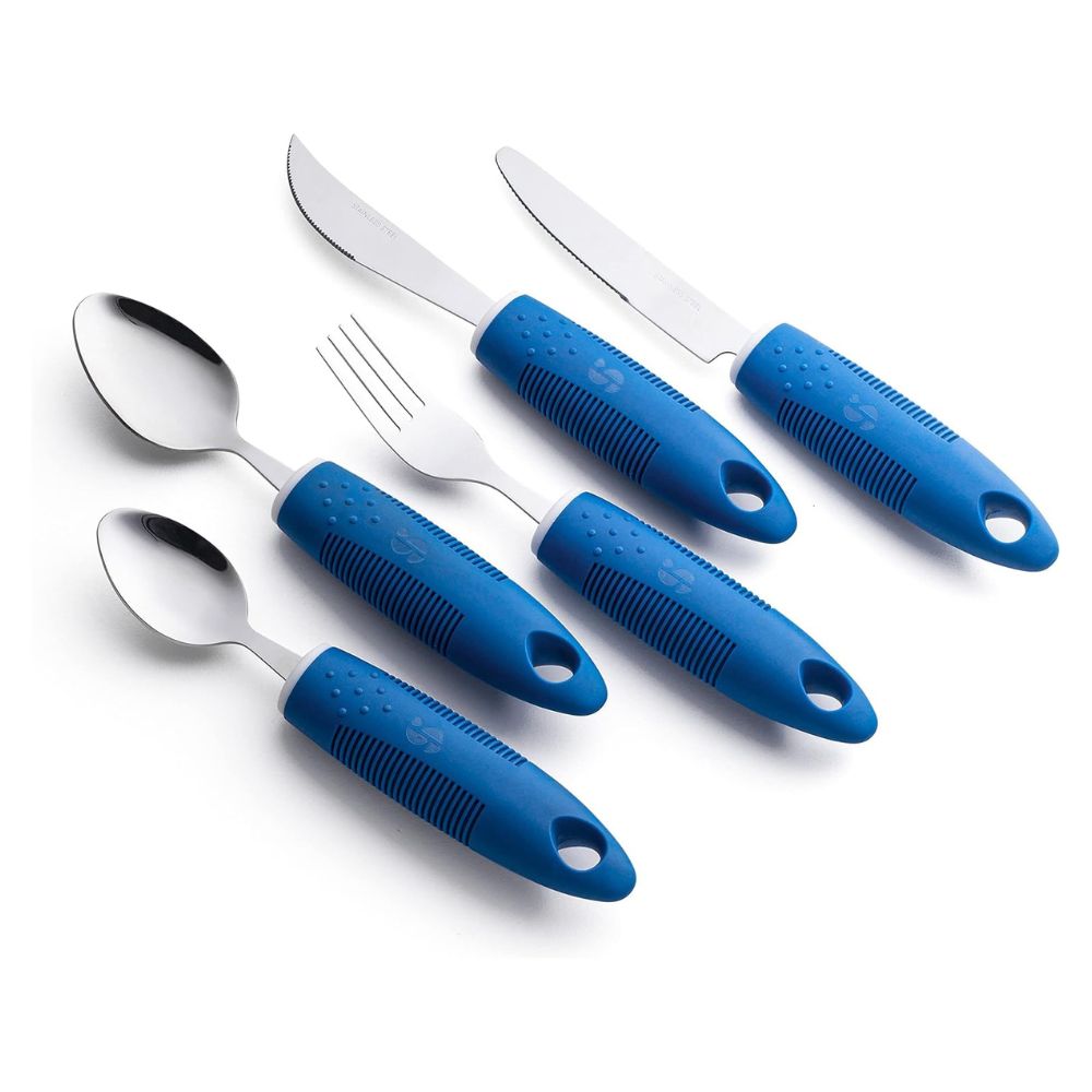 Cubiertos ergonómicos con mango ancho antideslizante – Set de 5 piezas