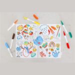 Reusable Silicone Colouring Mat with Markers - Image 3