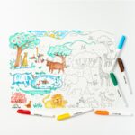 Reusable Silicone Colouring Mat with Markers - Image 5
