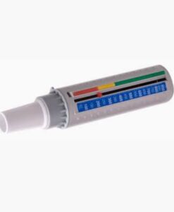 Medidor de flujo respiratorio Pinnacle con boquilla, escala de 60 a 900 L/min y marcadores de zona de colores