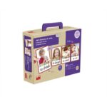 la caja con asa del Autodictado de verbos, con fotos de niños haciendo acciones Caja con asa del Autodictado de verbos de Akros con fotografías de niños realizando distintas acciones