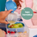 Los tres depósitos herméticos b.box del pack, abiertos y vistos desde arriba