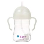 Vaso con pajita b.box de 240 ml a plena luz, con tapa abatible y asas laterales
