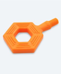 Cabezal Z-Vibe Hex de ARK: hexágono naranja para morder, hueco en el centro y con acanalado suave