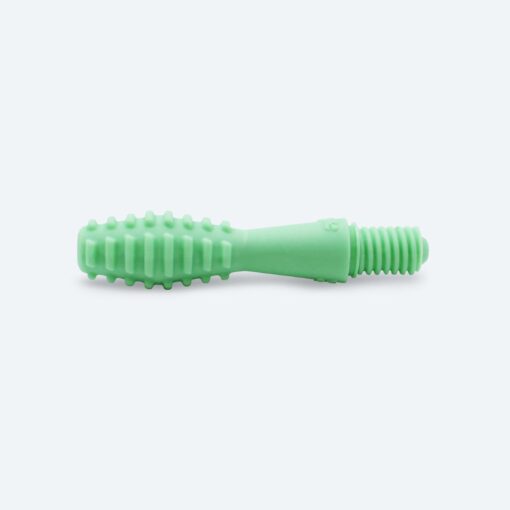Vista lateral del cabezal Massage verde para Z-Vibe, con la punta redondeada y la rosca de acople