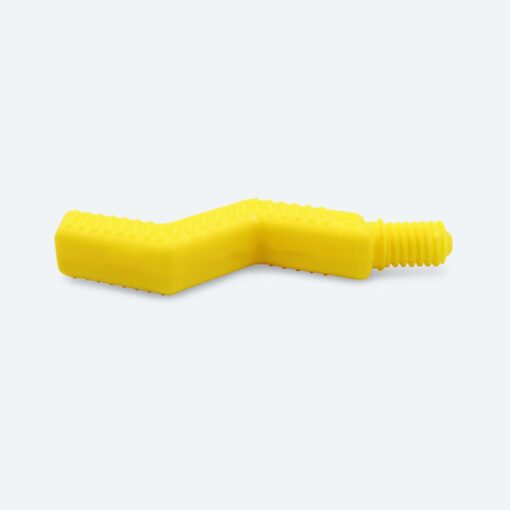 Vista lateral del cabezal Zig Zag amarillo para Z-Vibe, con el zigzag y la rosca de acople