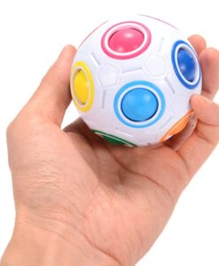 Speed Cube Ball: la bola sujeta en una mano para ver su tamaño, bola rompecabezas arcoíris