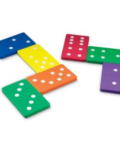 Fichas de dominó gigante de espuma de Learning Resources en colores vivos con los puntos en blanco