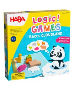 Bao's Cloudland de HABA: caja del juego con el panda Bao y las nubes, juego de lógica de madera para niños