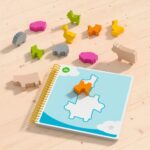 Bao's Cloudland de HABA: torre de animales sobre el cuaderno de nubes, juego de lógica de madera para niños