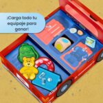 Hello, Vacation! de HABA: coche abierto con el equipaje de colores y el dado, juego de colores para niños de 2 años