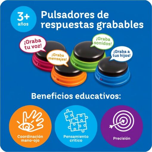 Beneficios educativos de los pulsadores grabables: coordinación ojo-mano, pensamiento crítico y precisión