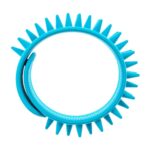 Pulseras slap sensoriales con pinchos: pulsera azul enrollada con los pinchos hacia fuera