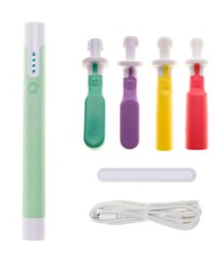 Sensi Rechargeable Bite Tube Kit de TalkTools: Sensi recargable verde, cuatro cabezales para morder y cargador