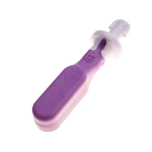 Cabezal Chewy morado para Sensi, en forma de pala plana, con el conector blanco para acoplarlo