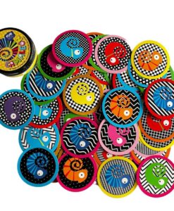 Camaleón de Funtastic: las cartas redondas con camaleones de colores y fondos distintos