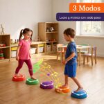 Piedras de salto con luz y música: dos niños saltando: 3 modos de luces y música con cada paso