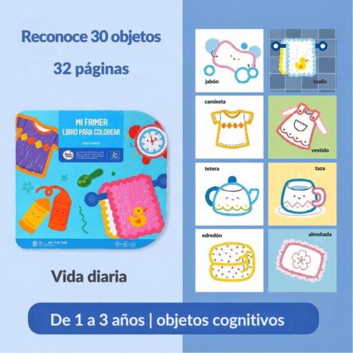 Cuaderno colorea sin salirte Daily Life de Jarmelo: 30 objetos cotidianos en 32 páginas: jabón, camiseta, tetera, taza