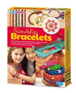 Kidz Maker Pulseras de la amistad de 4M: caja del kit Friendship Bracelets con la rueda de tejer y niñas con pulseras