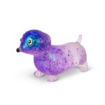 Perro salchicha squishy Sugar Sausage Dog: perro salchicha morado y azul con purpurina de colores