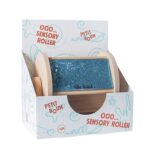 Sensory Roller de Petit Boum: el rodillo dentro de su caja de cartón, rodillo sensorial de madera