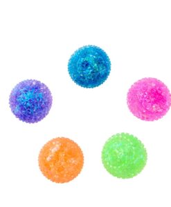 Spiky Orb de J'adore: cinco squishies redondos con pinchos en azul, lila, rosa, naranja y verde