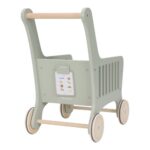 Carrito de la compra de Little Dutch: carrito vacío visto de frente con la lista de la compra en la pinza