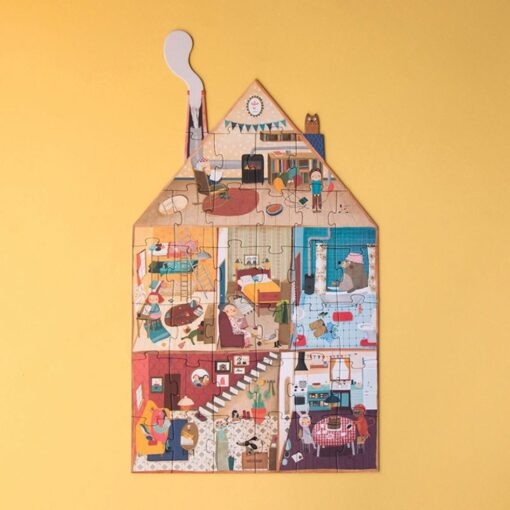 Puzzle Welcome to my home: cara interior montada: todas las habitaciones de la casa con sus vecinos