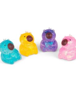 Capibara squishy Sugar Capybara: cuatro capibaras de gel en azul, amarillo, morado y rosa